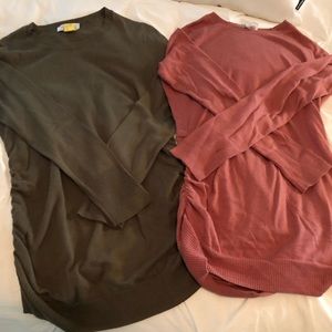 Maternity side rouched tunic sweaters